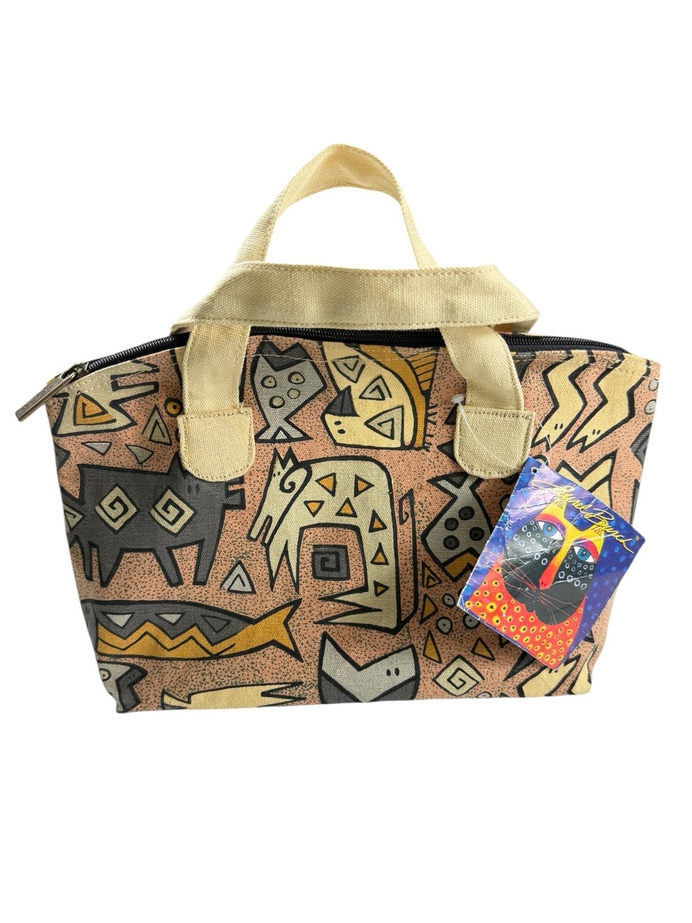 Laurel Burch Global Spirit Tribal print Canvas bag, NWT